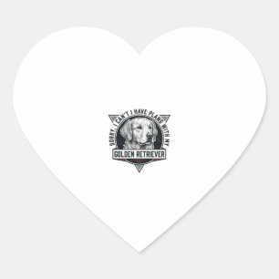 Pegatina En Forma De Corazón Golden Retriever Lo siento, tengo planes Amante de