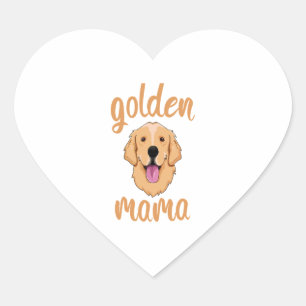 Pegatina En Forma De Corazón Golden Retriever Mom