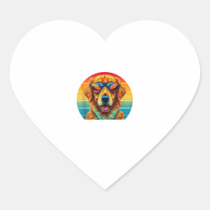 Pegatina En Forma De Corazón Golden Retriever para niños Chicas gafas de sol Pe