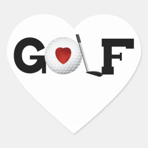 Pegatina En Forma De Corazón Golf con camisetas y regalos para bolas de golf