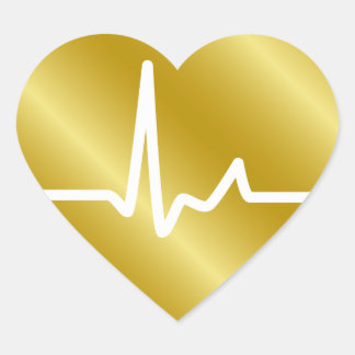 Pegatina En Forma De Corazón Golpes de corazón dorado