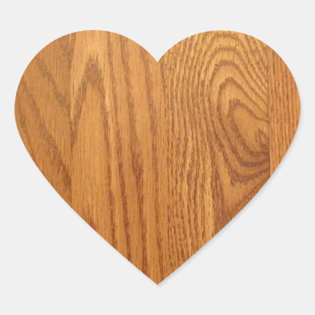 Pegatina En Forma De Corazón Goma ligero de madera natural (Anverso)