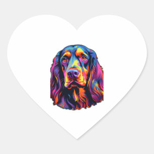 Pegatina En Forma De Corazón Gordon Setter Neon Design