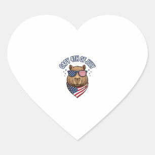 Pegatina En Forma De Corazón Gorra 4 de julio Diseño de vector de carpincho pat