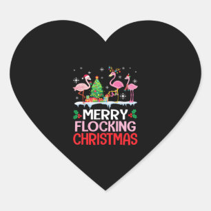 Pegatina En Forma De Corazón Gorras De Flamingo Noel Bailando En Bloqueo De Fre