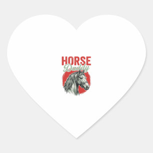 Pegatina En Forma De Corazón Grabado Vintage Horse Daddy
