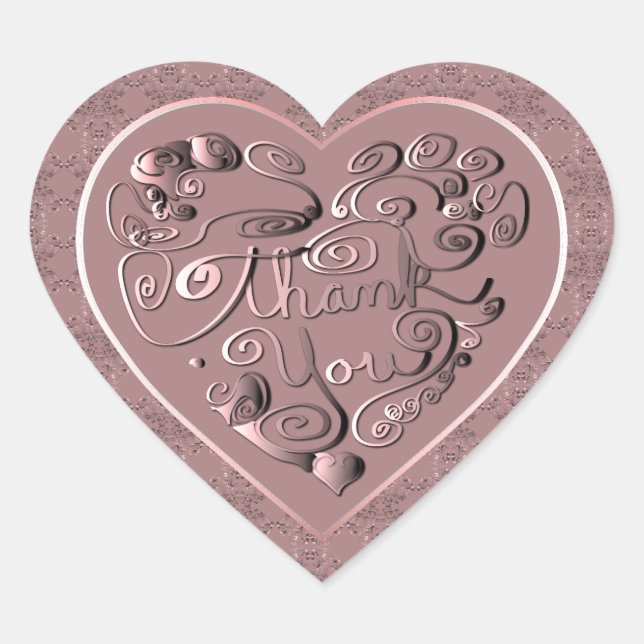 Pegatina En Forma De Corazón Gracias  (Anverso)