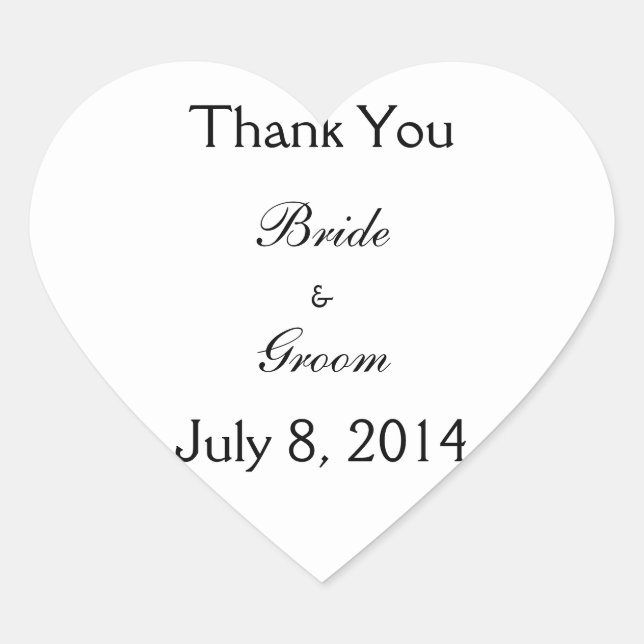 Pegatina En Forma De Corazón Gracias (Anverso)