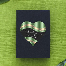 Pegatina En Forma De Corazón Gracias a Sweet 16th Bridal Black Gold Woodland
