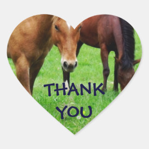 PEGATINA EN FORMA DE CORAZÓN GRACIAS CABALLOS