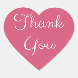 Pegatina En Forma De Corazón Gracias Corazón Rosa Y Blanco