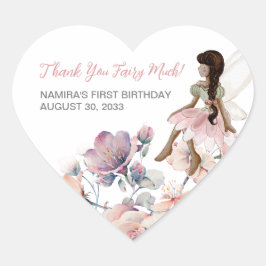 Pegatina En Forma De Corazón Gracias Fairy Many Garden Fiesta Birthday Favor