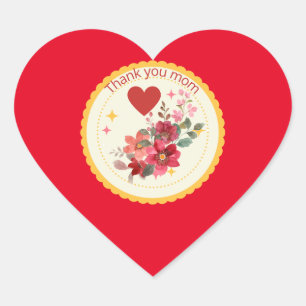Pegatina En Forma De Corazón Gracias mamá
