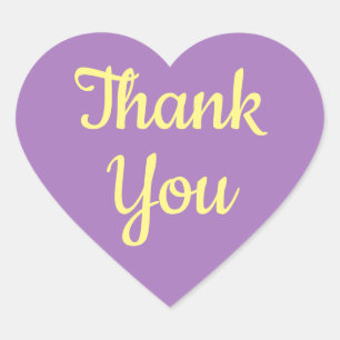 Pegatina En Forma De Corazón Gracias Morado Amarillo