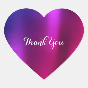 Pegatina En Forma De Corazón Gracias Pearly Purple Pink Lavender Metallic Red