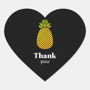 Pegatina En Forma De Corazón Gracias, Pegatina del corazón de Pineapple