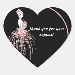 Pegatina En Forma De Corazón Gracias Pegatinas - Diseño de Vestidos Florales Ro