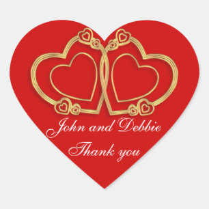 Pegatina En Forma De Corazón Gracias pegatinas por los favores matrimoniales