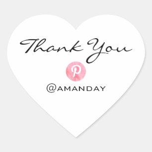 Pegatina En Forma De Corazón Gracias Pintersocialmedia Name Logo Simply White