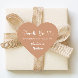 Pegatina En Forma De Corazón Gracias por compartir nuestro día terracota crema 
