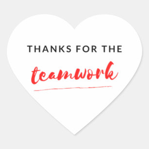 Pegatina En Forma De Corazón Gracias Por El Trabajo En Equipo 2