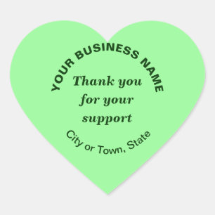 Pegatina En Forma De Corazón Gracias por su apoyo a Light Green