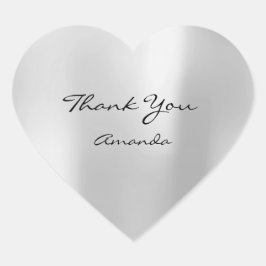 Pegatina En Forma De Corazón Gracias por su belleza gris plateado