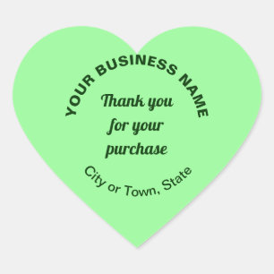 Pegatina En Forma De Corazón Gracias por tu compra en Light Green