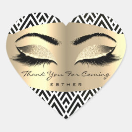 Pegatina En Forma De Corazón Gracias Por Venir Nombre Corazón Blanco Negro
