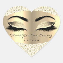 Pegatina En Forma De Corazón Gracias Por Venir Nombre Corazón Oro Blanco