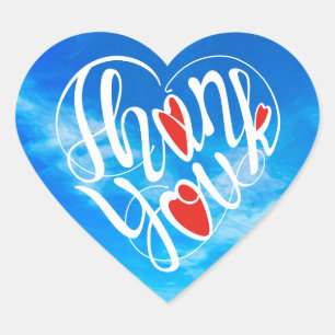 Pegatina En Forma De Corazón Gracias y corazones en 17 idiomas como formas de c