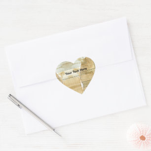 Pegatina En Forma De Corazón GraciasPapel de Contabilidad con Manchas de Café