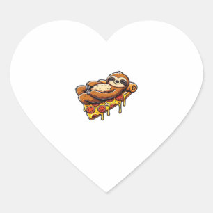 Pegatina En Forma De Corazón Graciosa comida en eslovaco pizza, Kawaii Animal L