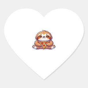 Pegatina En Forma De Corazón Graciosa comida en eslovaco pizza, Kawaii Animal L
