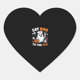 Pegatina En Forma De Corazón Graciosa enfermera fantasma de Halloween camiseta