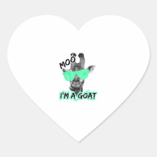 Pegatina En Forma De Corazón Graciosa jirafa Shirt Moo Soy un animal de zoológi
