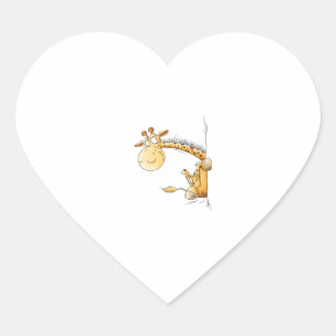 Pegatina En Forma De Corazón Graciosa jirafa yo Personalizado a la Wild Lover