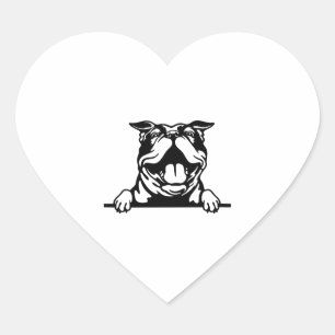 Pegatina En Forma De Corazón Gracioso Bulldog feliz