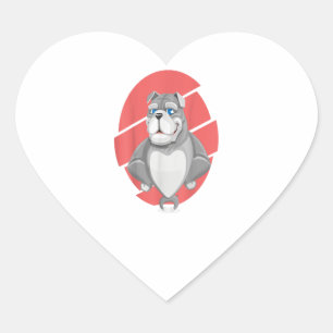 Pegatina En Forma De Corazón Gracioso dibujo del regalo de Bulldog