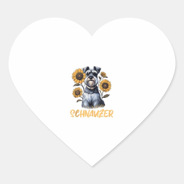 Pegatina En Forma De Corazón Gracioso perro Schnauzer (Anverso)