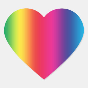 Pegatina En Forma De Corazón Gradiente de arco iris