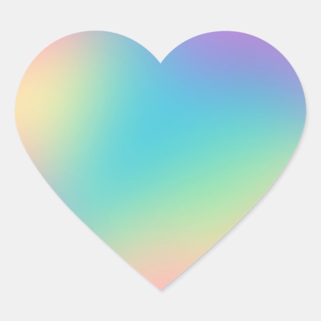 Pegatina En Forma De Corazón Gradiente grandioso del arcoiris (Anverso)