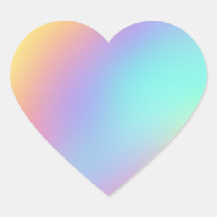 Pegatina En Forma De Corazón Gradiente Pastel de forma libre