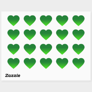 Pegatina En Forma De Corazón Gradiente Verde Ombre Vivo Moderno Simple
