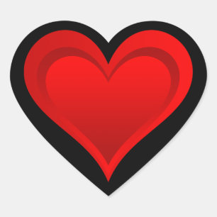 Pegatina En Forma De Corazón Gradientes CORAZÓN DE AMOR ROJO + tu texto e ideas