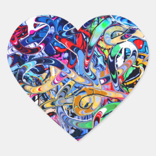 Pegatina En Forma De Corazón Graffiti