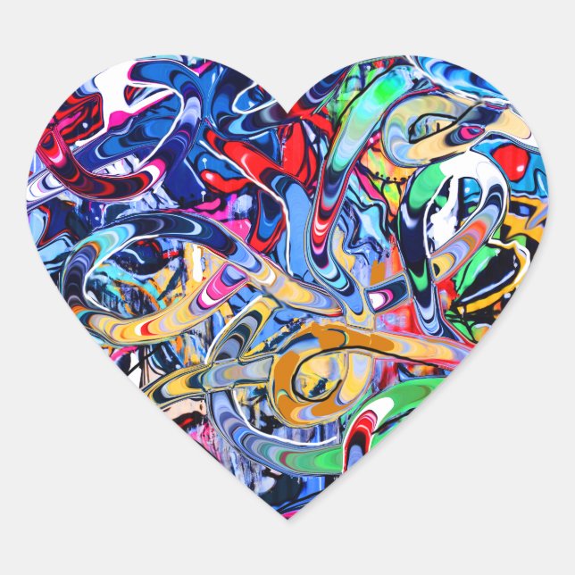 Pegatina En Forma De Corazón Graffiti (Anverso)