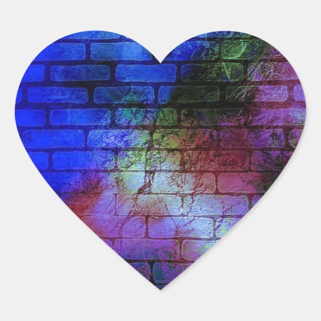 Pegatina En Forma De Corazón Graffiti mural (Anverso)