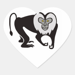 Pegatina En Forma De Corazón Gráfico que me encantan las MACAQUES de cola de le