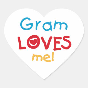 Pegatina En Forma De Corazón Gram me ama camisetas y regalos
